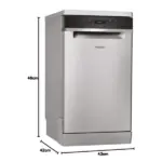 Whirlpool WSFO 3O23 PF X Slimline Freestanding Dishwasher, 45 cm, 10 Place Settings – Stainless Steel – image 2