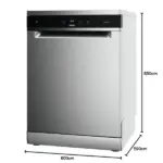 Whirlpool WFC 3C26 PF X Lavavajillas de libre instalación, 14 servicios, 6th Sense – Acero inoxidable
