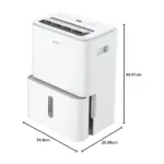 Comfee Easy Dry 16 Connected Dehumidifier with Ioniser, 16 L/Day – White – image 3