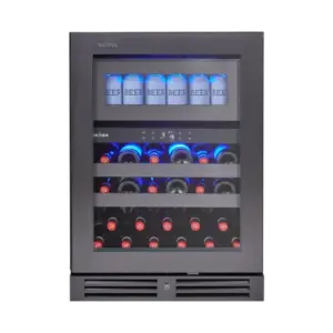 Kadeka KM40WBC Medley Dual Zone Wine & Drinks Cooler, 25 Bottles – Black
