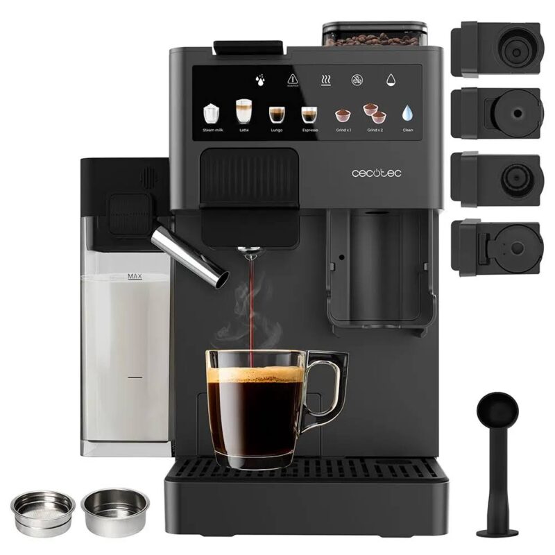 Cecotec Freestyle Grind & Latte Multi-Capsule Coffee Machine with Grinder, 1.6 L – Black