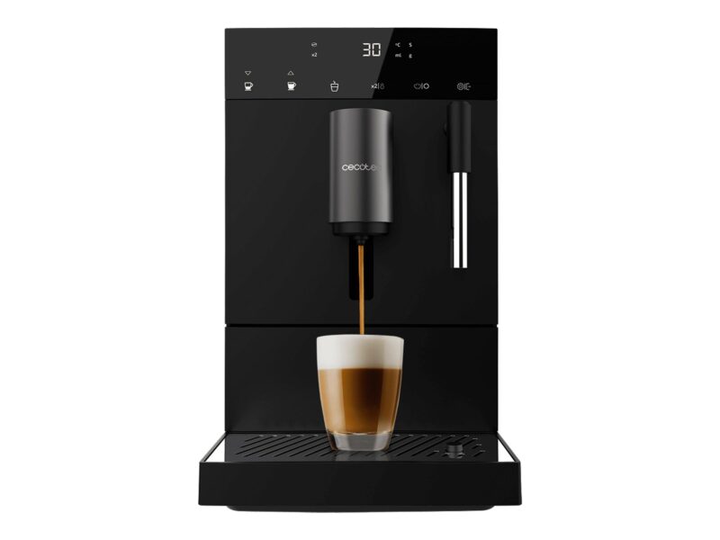 Cecotec Cremmaet Compact Steam Bean to Cup Coffee Machine with Steam Wand, 19 Bar – Black