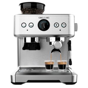 Cecotec Power Espresso 20 Barista Maestro Espresso Machine with Grinder, 20 Bar – Silver