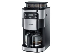 SEVERIN KA 4810 Filter Coffee Machine with Integrated Grinder, 10 Cups – Black/Stainless Steel