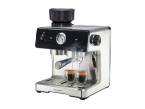 SILVERCREST SEMST 1500 A1 Espresso Machine with Grinder and Automatic Tamping, 1500 W – Black