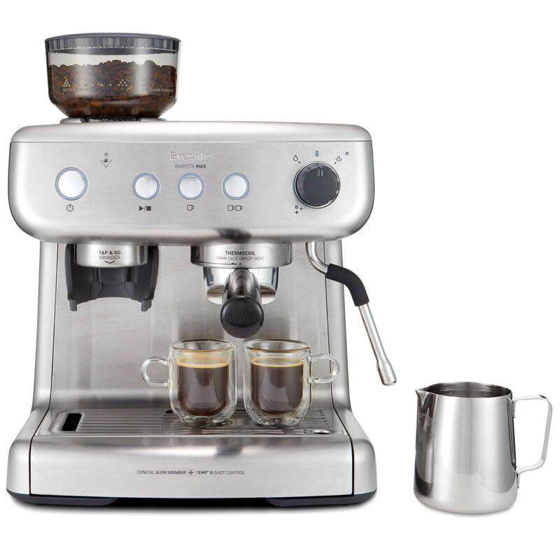 Breville Barista Max VCF126 Espresso Machine with Grinder, 2.8 L – Stainless Steel