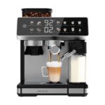 Cecotec Power Espresso 20 Barista Grind & Latte Espresso Machine with Grinder and Milk Tank, 20 Bar – Stainless Steel
