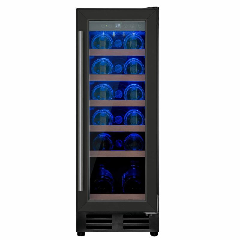 782444191A1EQWINE30BL_1_Supersize.jpg electriQ eiQ30WINEBG 18 Bottle 30cm Under Counter Wine Cooler – Black