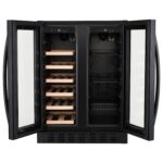electriQ eiQ60DDWINEBG Dual Zone Wine and Drinks Cooler, 34 Bottle – Black Glass – image 4