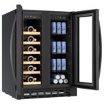 electriQ eiQ60DDWINEBG Dual Zone Wine and Drinks Cooler, 34 Bottle – Black Glass – image 6