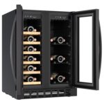 electriQ eiQ60DDWINEBG Dual Zone Wine and Drinks Cooler, 34 Bottle – Black Glass – image 7