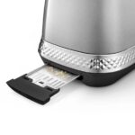De'Longhi Diadema CTV3003 Tostadora de 4 rebanadas, ranura larga, 1500 W – Platino