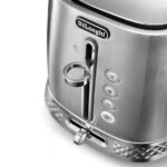 De'Longhi Diadema CTV3003 Tostadora de 4 rebanadas, ranura larga, 1500 W – Platino