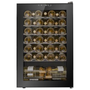 electriQ eiQ130FSWINE 48 Bottle Freestanding Wine Cooler, 130 L – Black