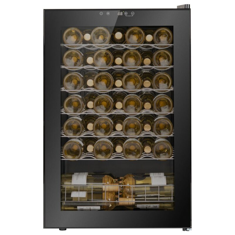eiQ130FSWINE_1_Supersize.jpg electriQ eiQ130FSWINE 48 Bottle Freestanding Wine Cooler, 130 L – Black