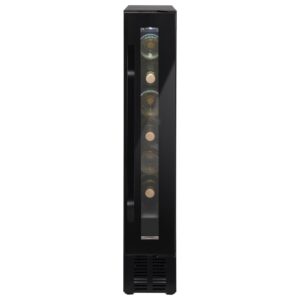 electriQ eiQ15WINEBG 7 Bottle Under Counter Wine Cooler, 15cm – Black