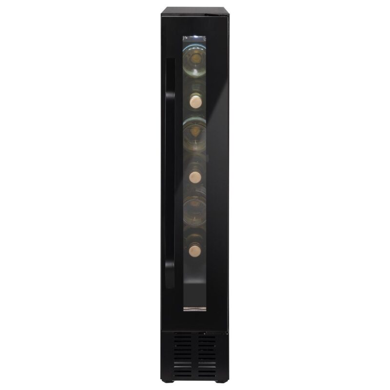 electriQ eiQ15WINEBG 7 Bottle Under Counter Wine Cooler, 15cm – Black