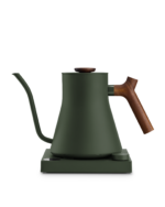 Fellow Stagg EKG Pro Hervidor eléctrico de cuello de cisne, 0,9 L, Wi-Fi, LCD – Woodland Green con detalles de nogal
