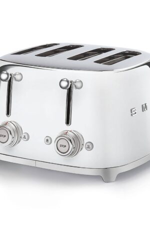 Smeg TSF03SSUK 50’s Style 4 Slice 4 Slot Toaster – Stainless Steel