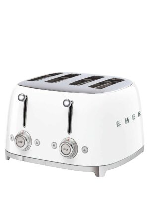 Smeg TSF03WHUK 50’s Style 4 Slice 4 Slot Toaster – White