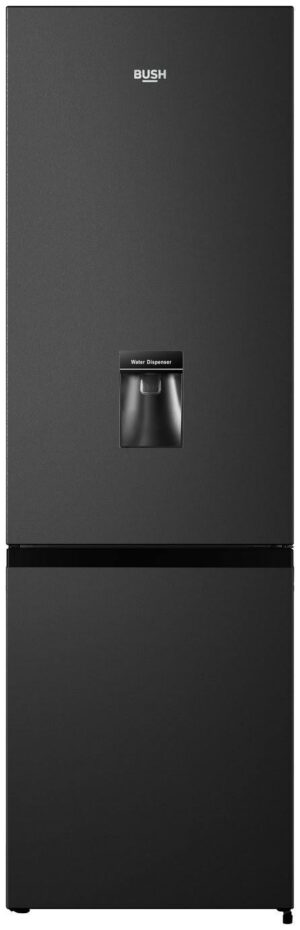 Bush ME55180FFWTDB Freestanding Fridge Freezer with Water Dispenser, 268 L, 70/30 – Black
