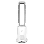 Vortex Air Cleanse Bladeless Oscillating Hot & Cool Tower Fan with HEPA Filter – White