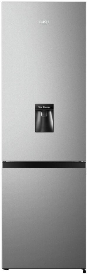 Bush ME55180FFWTDS Freestanding Fridge Freezer, 268 L, Water Dispenser – Silver
