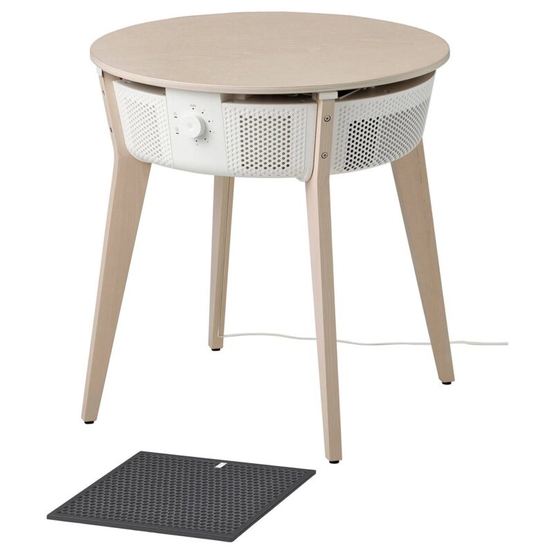 IKEA STARKVIND Table with Air Purifier, Additional Gas Filter – Stained Oak Veneer/White