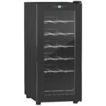 HOMCOM 50 L Freestanding Wine Cooler, 18 Bottles – Black