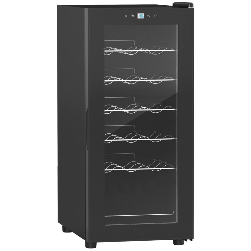 HOMCOM 50 L Freestanding Wine Cooler, 18 Bottles – Black