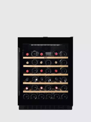 AEG AWS4052B5B Built-Under Wine Cooler, 52 Bottles, Single Zone – Black