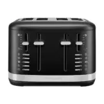 KitchenAid 5KMT4109BBM Tostadora manual de 4 ranuras, palanca de elevación extra – Negro