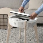IKEA STARKVIND Table with Air Purifier, Additional Gas Filter – Stained Oak Veneer/White – image 5