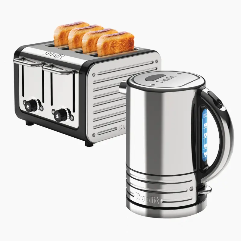 Set Hervidor y Tostadora Dualit Architect negro 1,5 L y 4 rebanadas