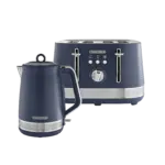 Set Hervidor y Tostadora Morphy Richards Illumination azul marino 1,7 L y 4 rebanadas