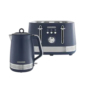 Set Hervidor y Tostadora Morphy Richards Illumination azul marino 1,7 L y 4 rebanadas